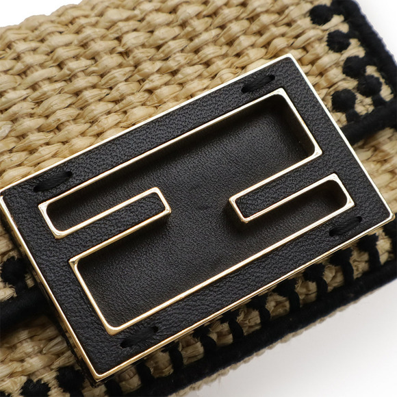 FENDI Black Raffia Shoulder Bag - Picture 5 of 10
